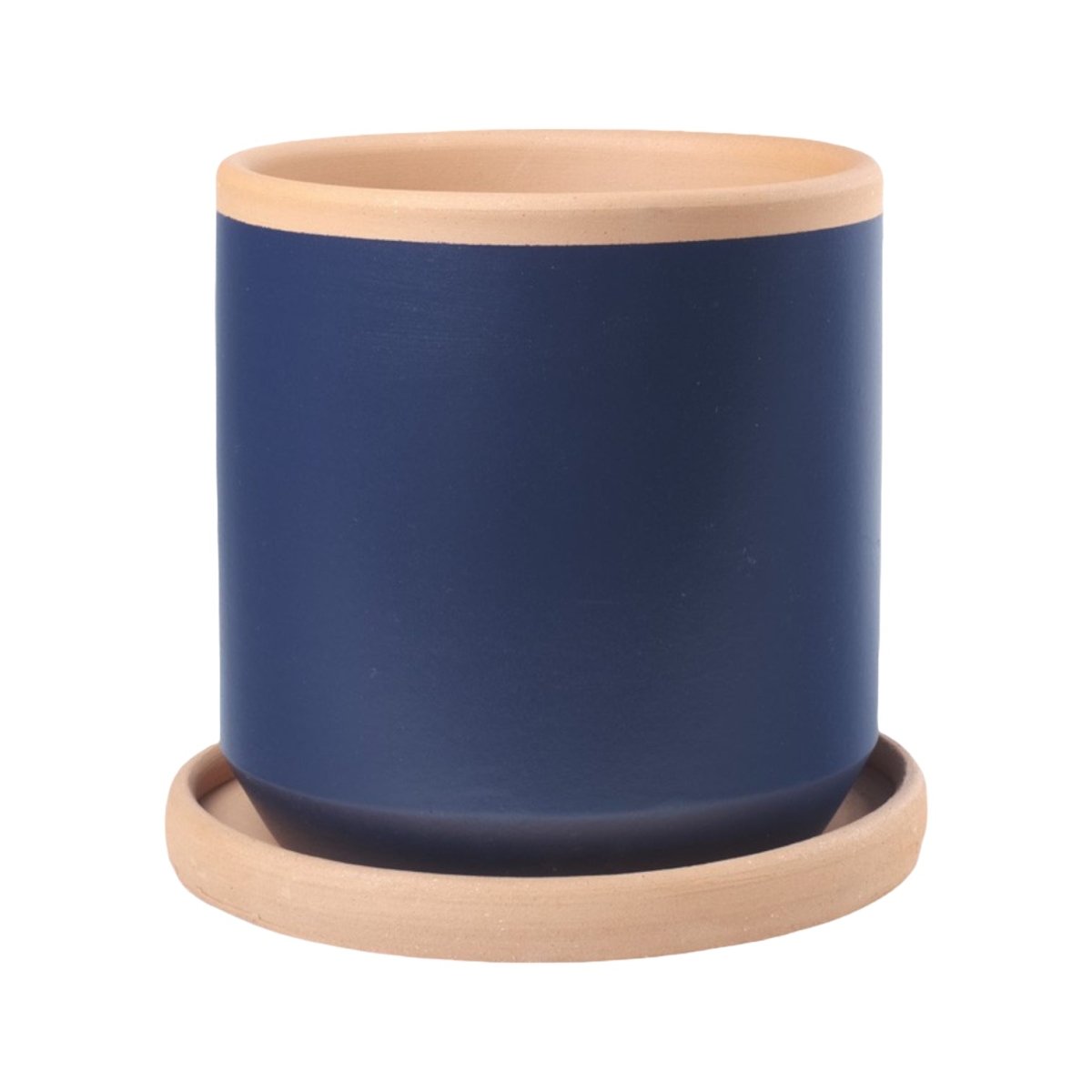 Handgefert Terracotta-Blumentopf mit Untersetzer -KAKTOS