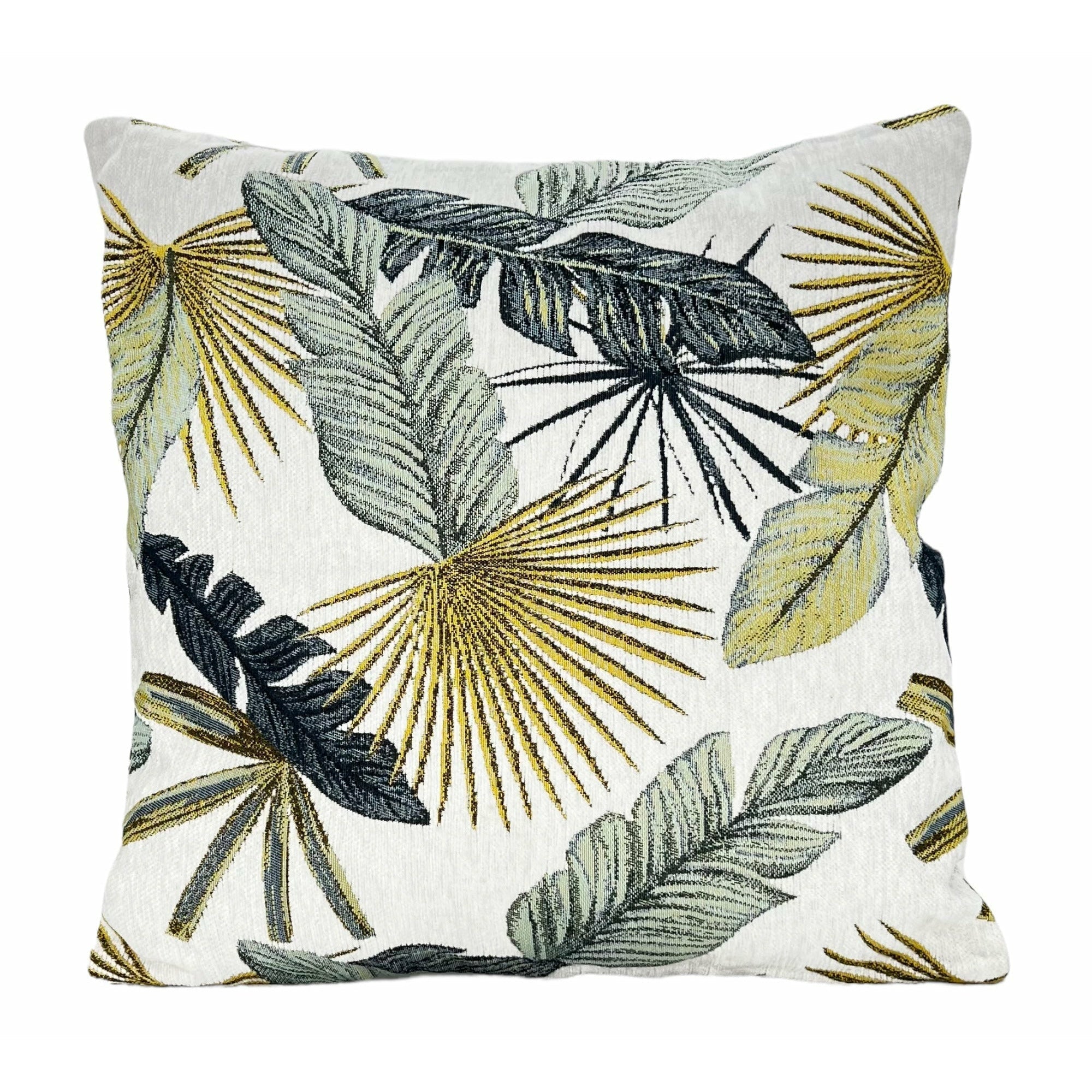 Kissenhülle, Jacquard mit Blättermotiv, 45x45 cm -KAKTOS Pflanzen & Zubehör