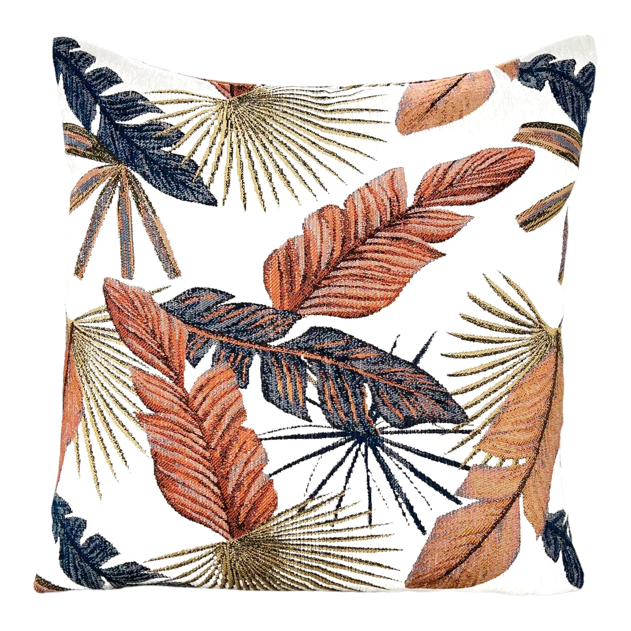 Kissenhülle, Jacquard mit Blättermotiv, 45x45 cm -KAKTOS Pflanzen & Zubehör