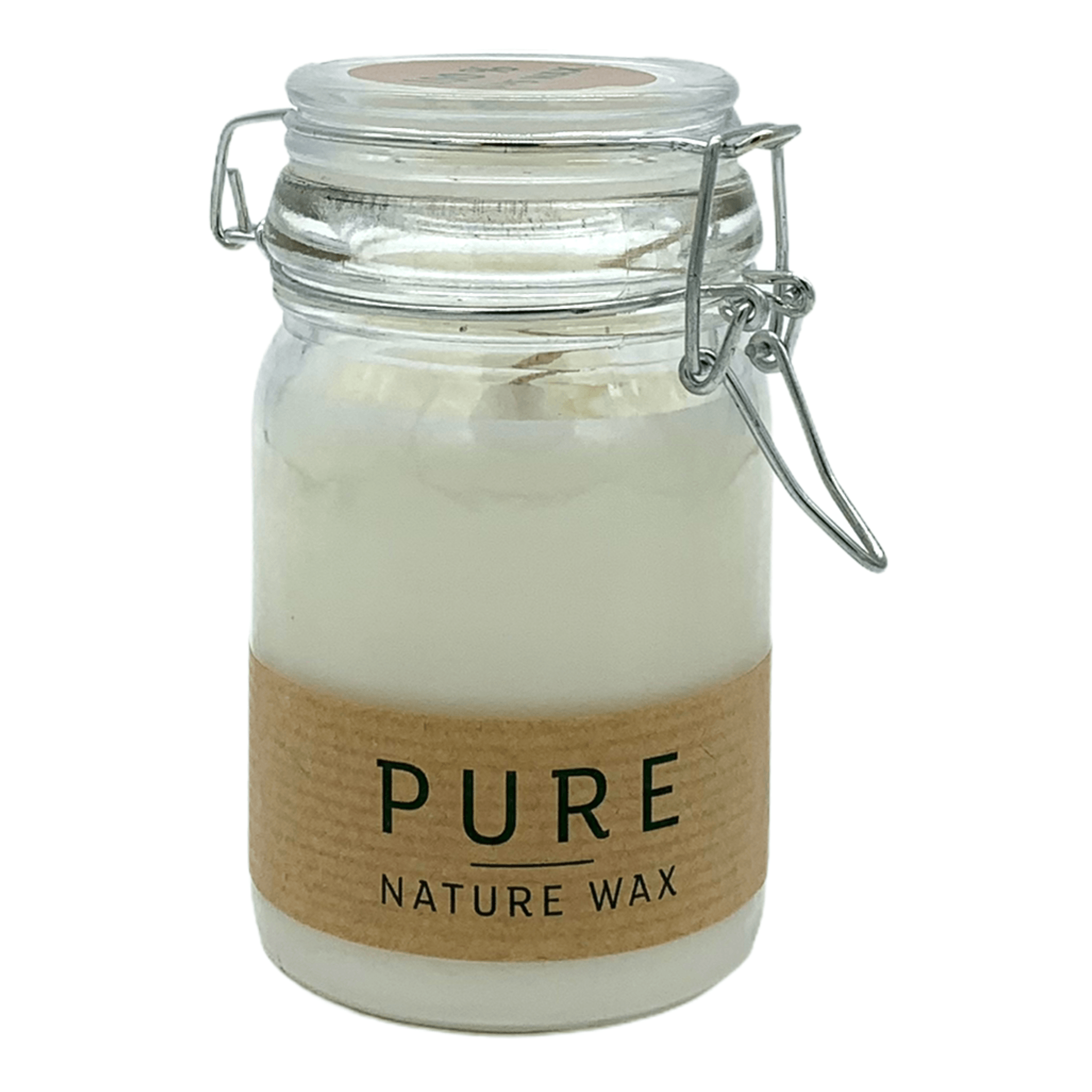 Naturwachskerze im Bügelglas - weiss - 100% Rapswachs -KAKTOS Pflanzen & Zubehör