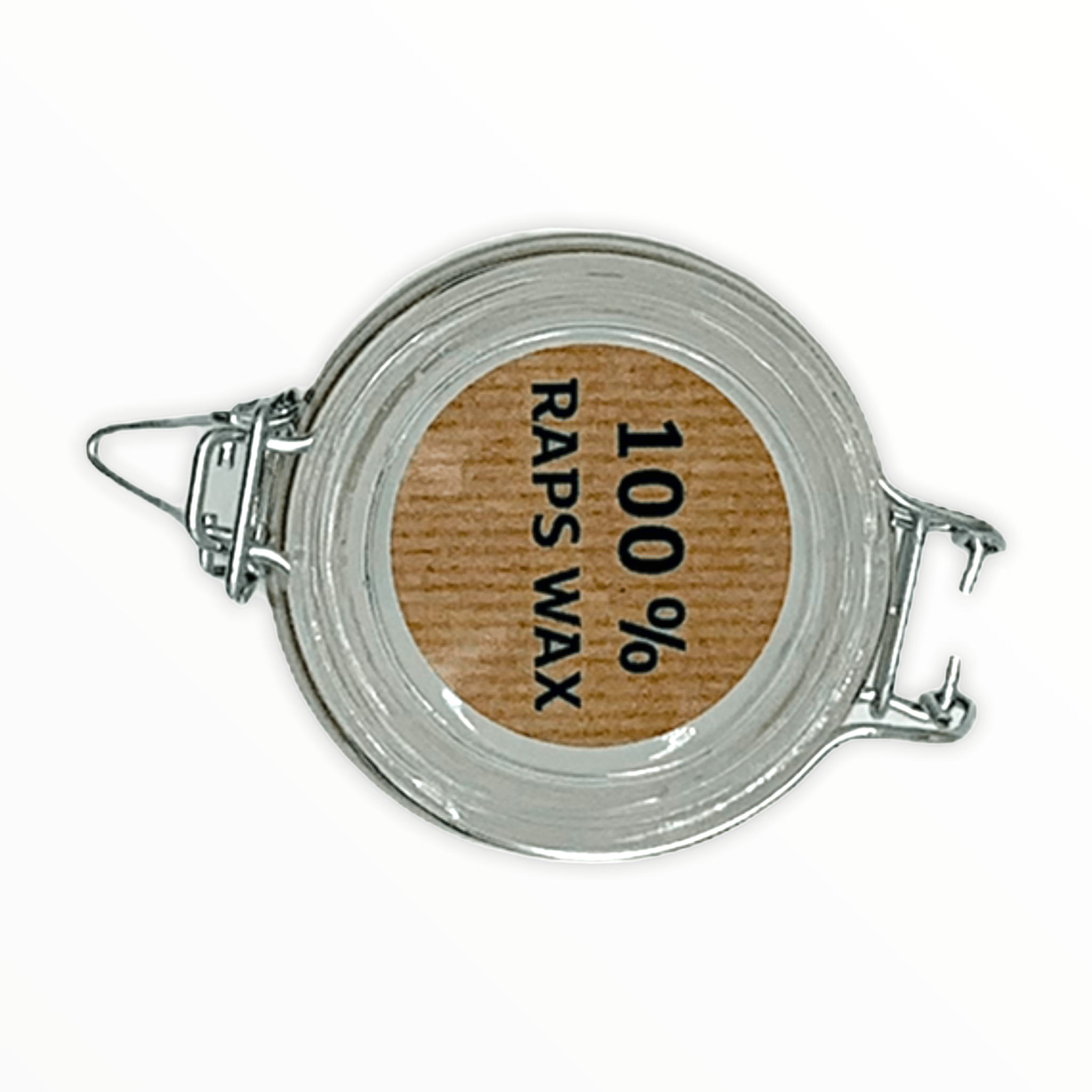 Naturwachskerze im Bügelglas - weiss - 100% Rapswachs -KAKTOS Pflanzen & Zubehör