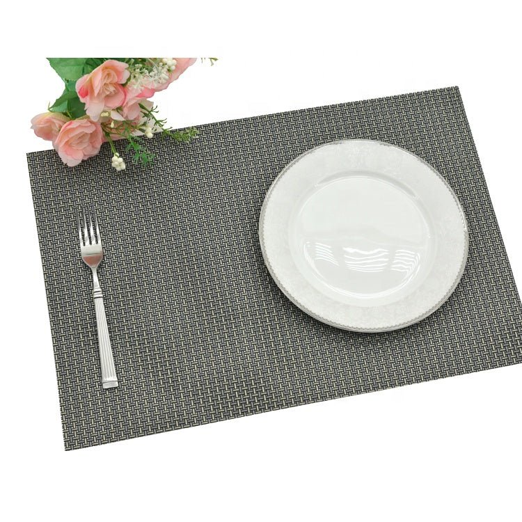 Tischset 2er-Pack, PVC, grau-metallic, 33x45 cm, Oekotex 100 -KAKTOS Pflanzen & Zubehör