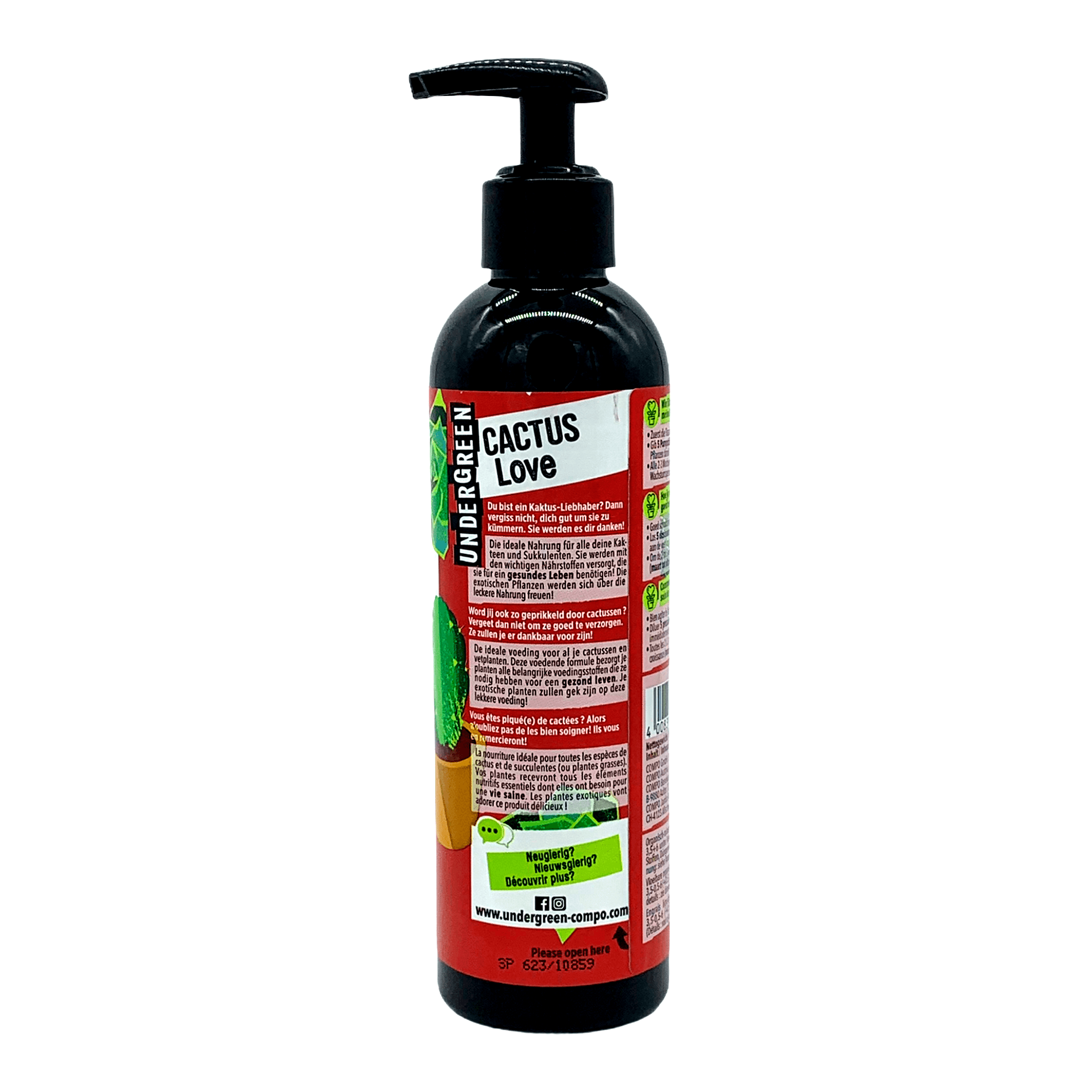 Undergreen by Compo Cactus Love, Nahrung für alle Kakteen und Sukkulenten, Bio-Flüssigdünger, 250 ml -KAKTOS Pflanzen & Zubehör
