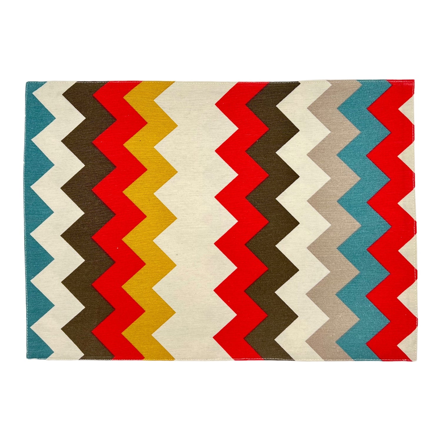 Outdoor Wende-Tischset 2er-Pack mit ZickZack-Muster, mehrfarbig, 33x45 cm, Oekotex 100 -KAKTOS Pflanzen &amp; Zubehör
