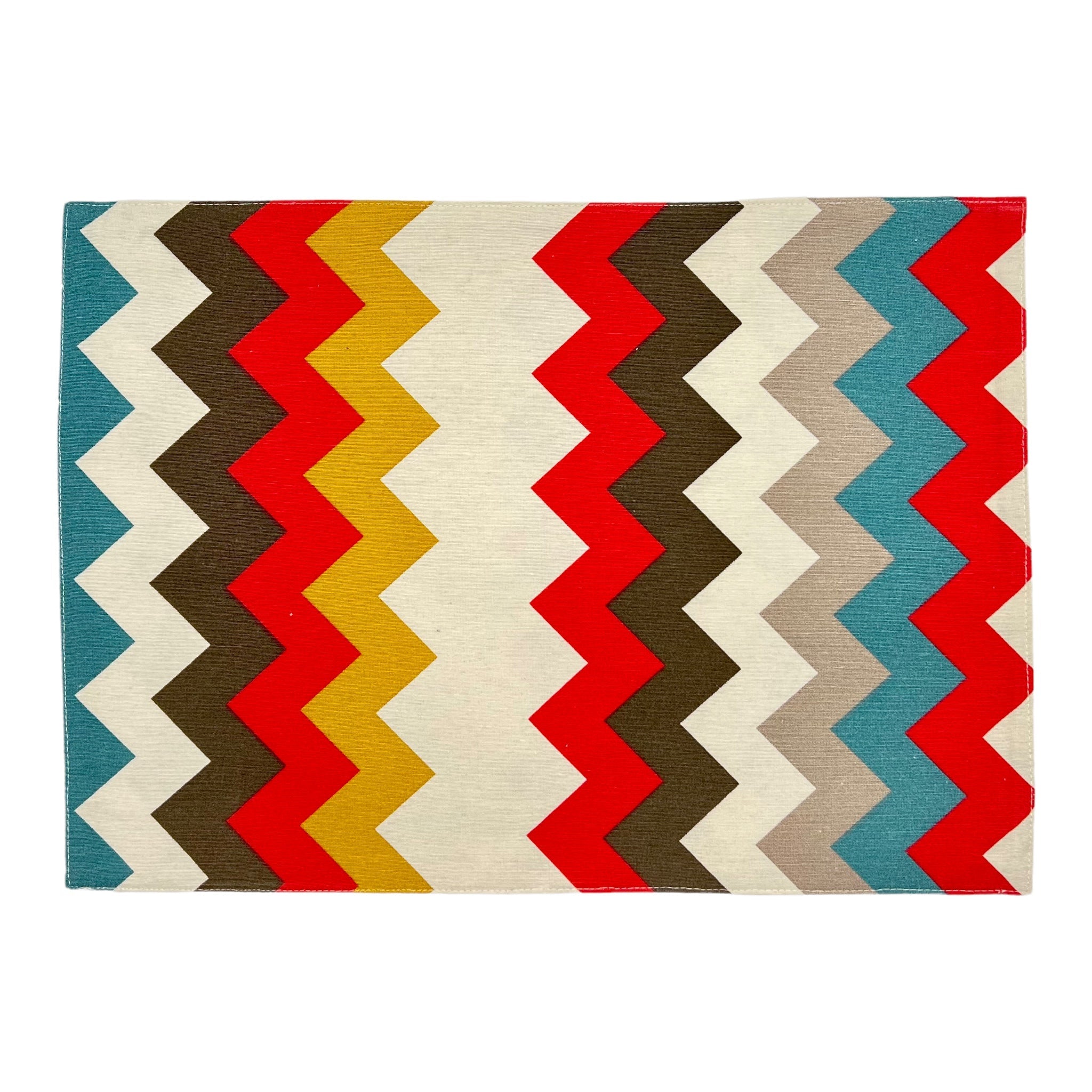 Outdoor Wende-Tischset 2er-Pack mit ZickZack-Muster, mehrfarbig, 33x45 cm, Oekotex 100 -KAKTOS Pflanzen &amp; Zubehör