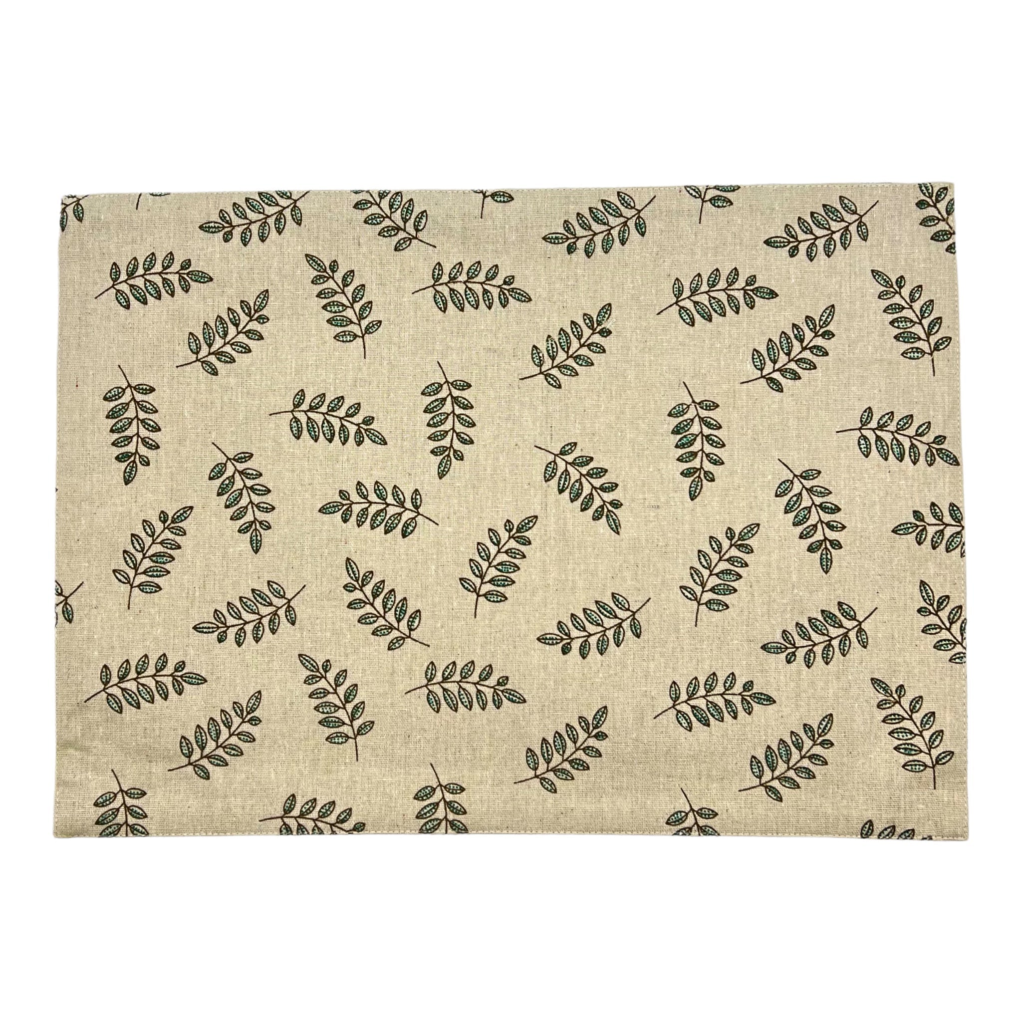 Tischset 2er-Pack mit Ranken, weiss/grün, 33x45 cm, Oekotex 100 -KAKTOS Pflanzen &amp; Zubehör